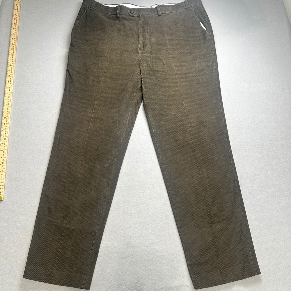 Lauren Ralph Lauren Corduroy Pants Mens 40 Olive Brown Straight Leg Fine Wale